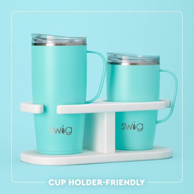 Swig Life 22oz Travel Mug, Insulated Tumbler with Handle and Lid, Travel Coffee Mug, Cup Holder Friendly, Stainless Steel 22 oz Tumbler, Reusable Insulated with Lid (Lemon Meringue)