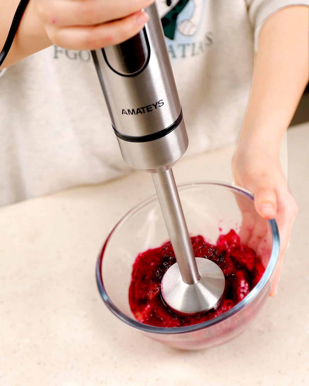 Immersion Blender,700W Handheld with Heavy Copper Motor,Infinitely Variable Speeds Stick Kitchen Blender,Detachable Stainless Steel Smoothie,for Soup Puree Baby Food Juice