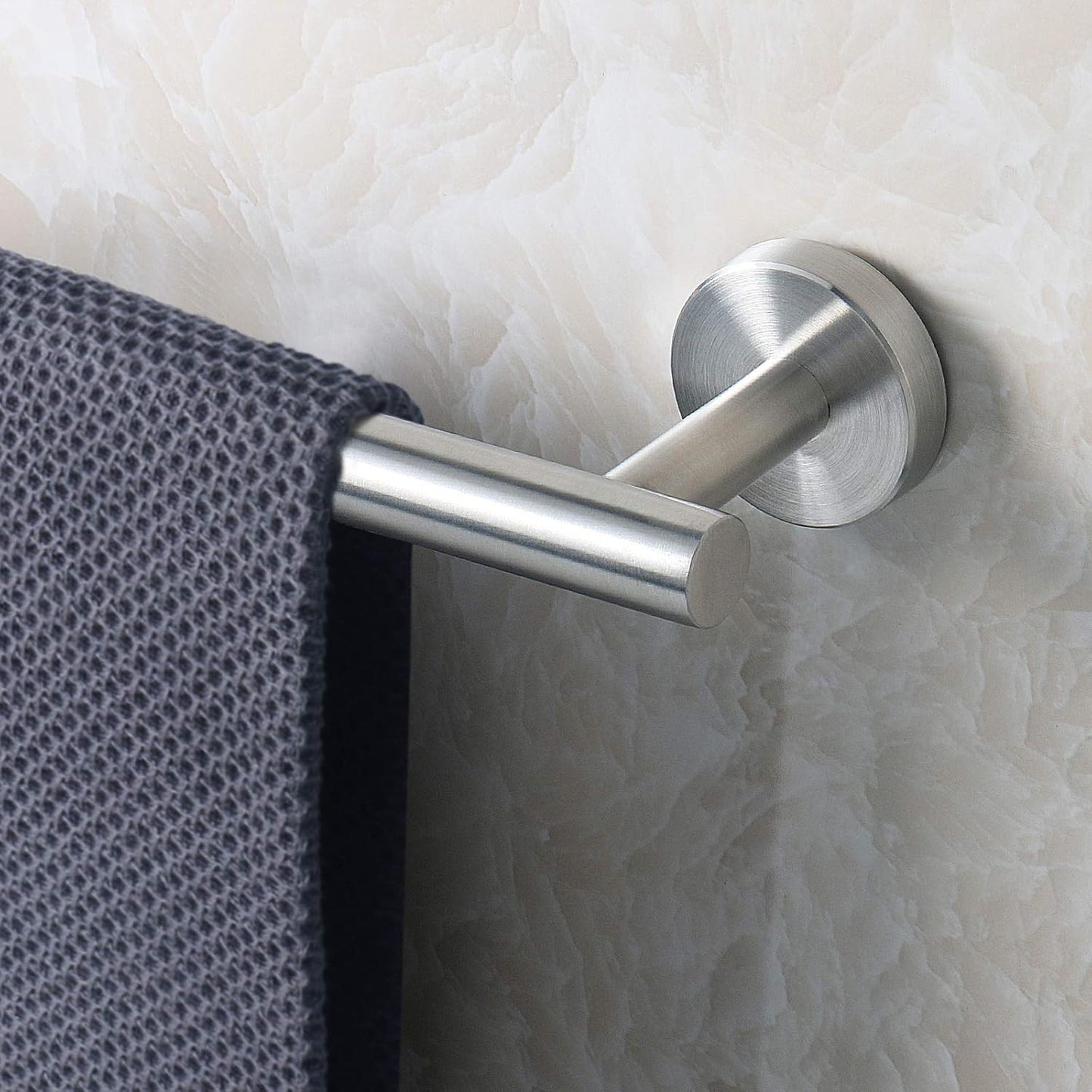 NearMoon Bath Towel Bar, Bath Accessories Thicken Stainless Steel Shower Towel Rack for Bathroom, Towel Holder Wall Mounted (1 Pack, Brushed Nickel, 33 Inch)