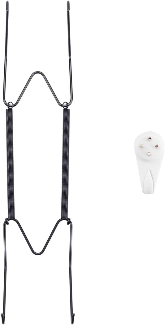 Plate Hangers for The Wall, Suitable for 9-11 inch Decorative Plate, Stainless Steel Wire Plate Holder with Wall Hooks and Rubber tip Protectors, Plate Hangers for Displaying Plates, Platter, Black