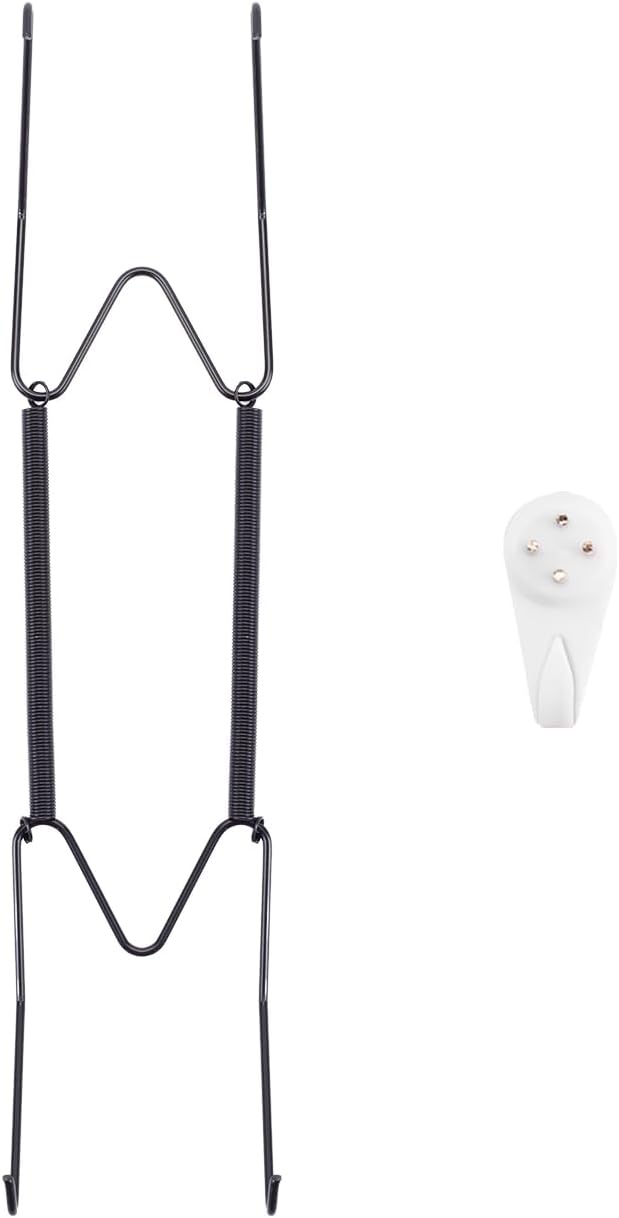 Bilillo Plate Hangers for The Wall, Suitable for 9''-11'' Decorative Plate,Invisible Heavy Duty Wire Plate Holder with Wall Hooks, Plate Hangers for Displaying Plates, Platter, Dish (Black)