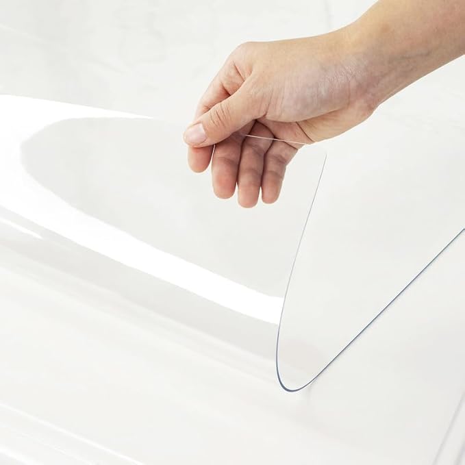 Warmstar Clear Table Cover Protector 20 x 48 Inch,1.5mm Thick Plastic Table Cover Rectangle,PVC Clear Table Protector,Desk Protector Mat for Kitchen, Dresser, Writing Desk，Dining Room Table