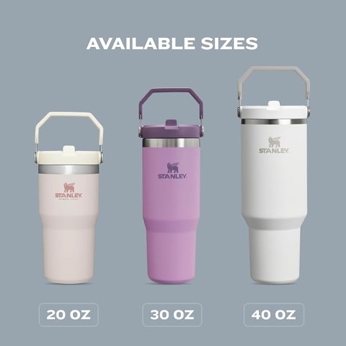STANLEY IceFlow 2.0 Flip Straw Tumbler with Handle 40 oz | Twist On Lid and Flip Up Straw | Leak Resistant Water Bottle | Insulated Stainless Steel | BPA-Free | Frost