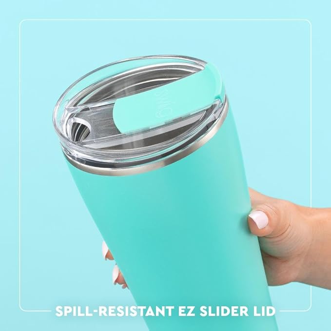 Swig Life 32oz Insulated Tumbler, Travel Coffee Tumbler with Lid, Cup Holder Friendly Travel Coffee Mug, Stainless Steel, 32 oz, Reusable Insulated Mug with Lid (Granny Squares)