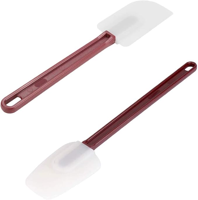 High Heat Resistant Silicone Scraper Spoon Commercial Spatula for Cooking, Rubber Spatula Set of 2, (16.5'')