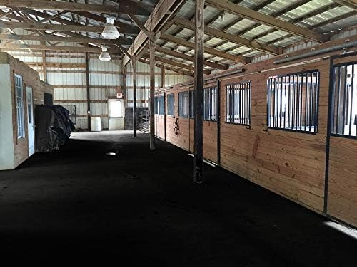 American Floor Mats Heavy Duty Horse Stall Tiles - Black, Solid, 10" x 12", 30 Tiles Total, 0.5" Thick