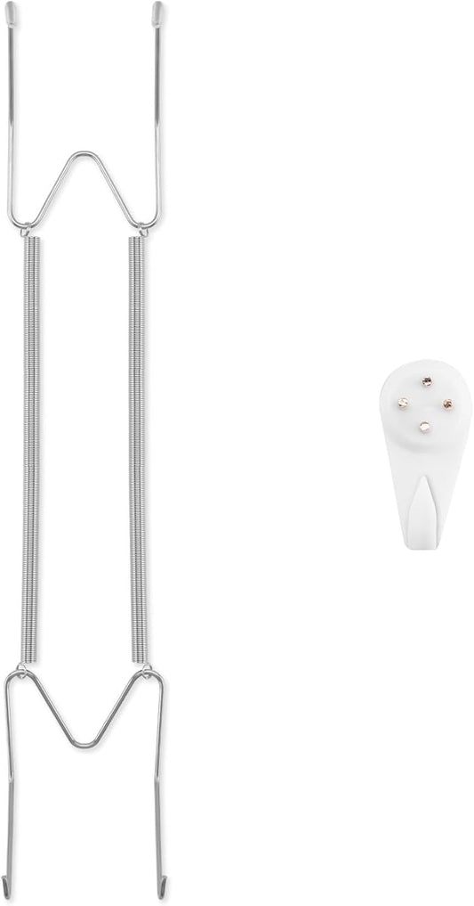 Plate Hangers for The Wall, Suitable for 16-20 inch Decorative Plate, Stainless Steel Wire Plate Holder with Wall Hooks and Rubber tip Protectors, Plate Hangers for Displaying Plates, Platter, Silver