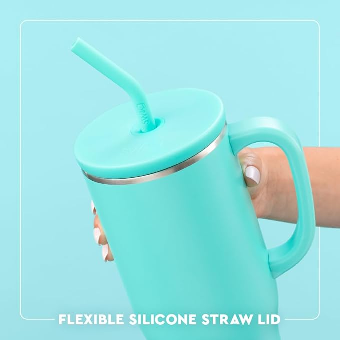 Swig Life 40oz Mega Mug, 40oz Tumbler with Handle and Straw, Extra Large Insulated Tumblers, Cup Holder Friendly Travel Mug (Scoop There It Is)