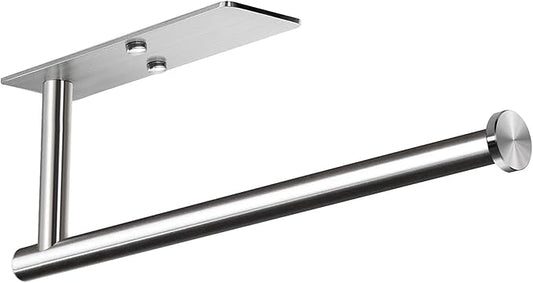 VAEHOLD Self Adhesive Paper Towel Holder Under Cabinet Mount, Wall Mounted Paper Towel Roll Holder for Kitchen, Bathroom, Cabinet, Wall - SUS304 Stainless Steel
