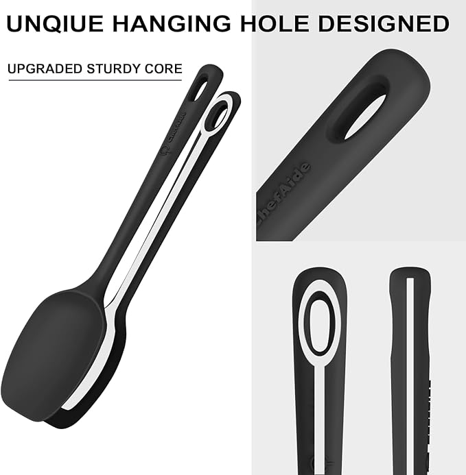 3 Pieces Silicone Spatula Set, Food Grade Rubber Spatula, Upgrade Strong Handle with Ergonomic Grip, Heat Resistant for Nonstick Cookware, Cooking