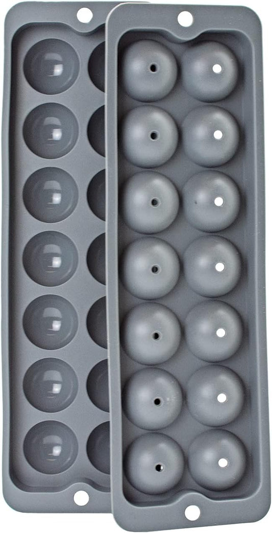 BAR BEER WINE SPIRITS 3 barY3 Grey Silicone Ball ICE Tray (14 Ball)