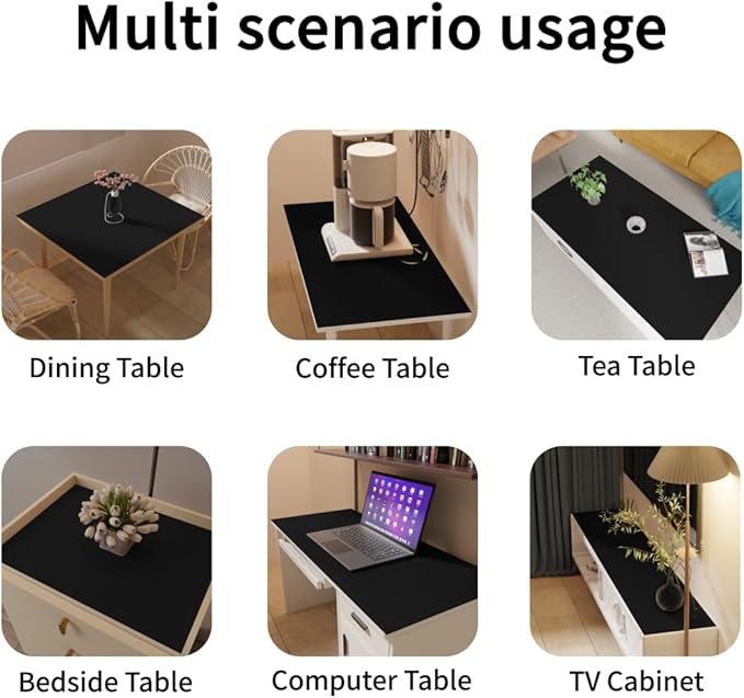 Protector for Dresser Top - 20x30 Inch Waterproof Easy to Clean Can Conceal Flaws Protector The Table Top from Scratches Used for Coffee Table Dresser(Black+Black 20x30)