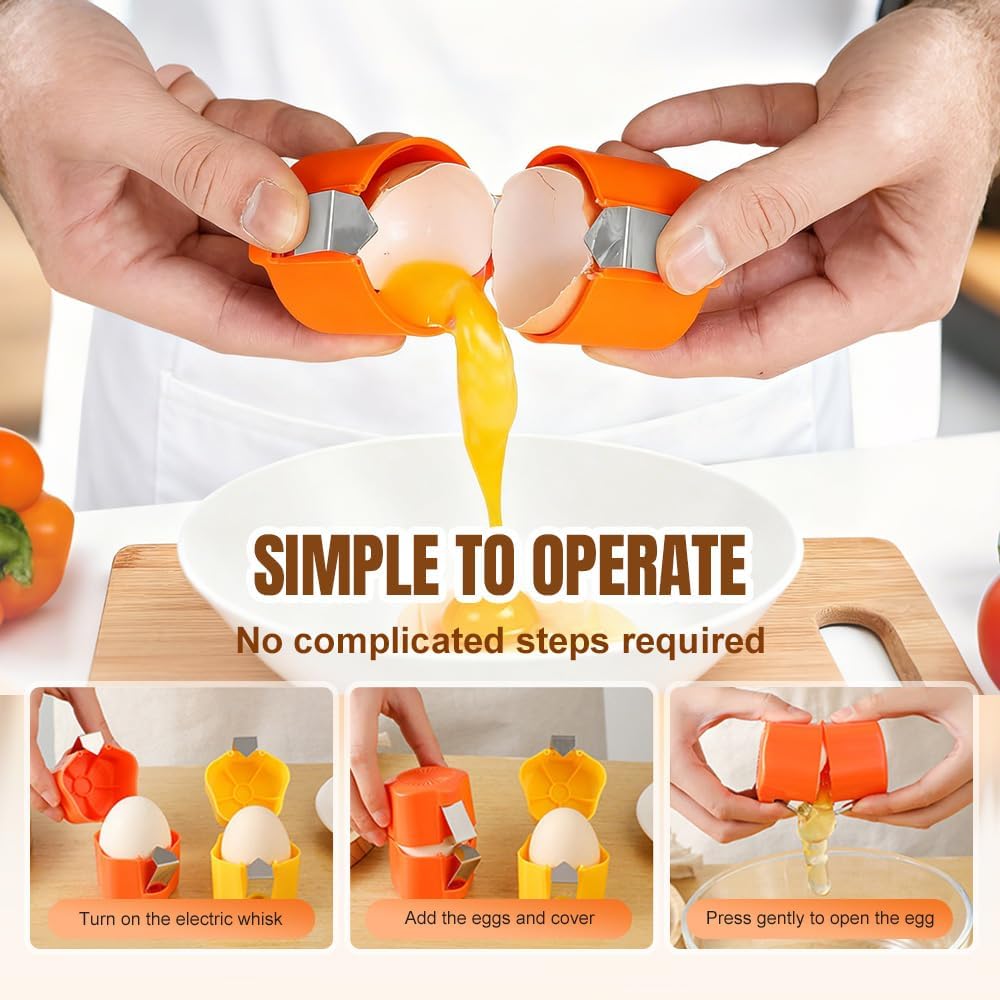 2026 New Egg opener, Egg Shell Separator for Raw Eggs Gadgets Cracker Tool, Upgrade Stainless Steel Egg Cutter Egg Cracker Tool Multifunctional Egg Cutter Multipack (2, Pink)