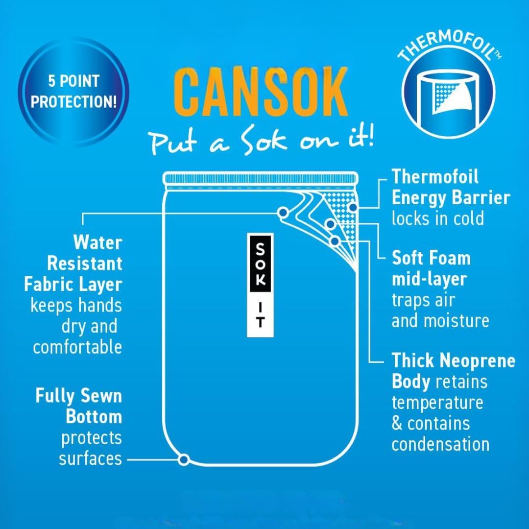 Sok It CanSok Sleeve for Beer & Soda Insulated Neoprene Cover (Cosmic Glitter, 12oz Can Sleeve)