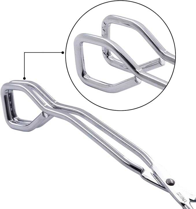 Stainless Steel Scissor Tongs with Black Handle 11-Inch Heavy Duty Wire Tongs