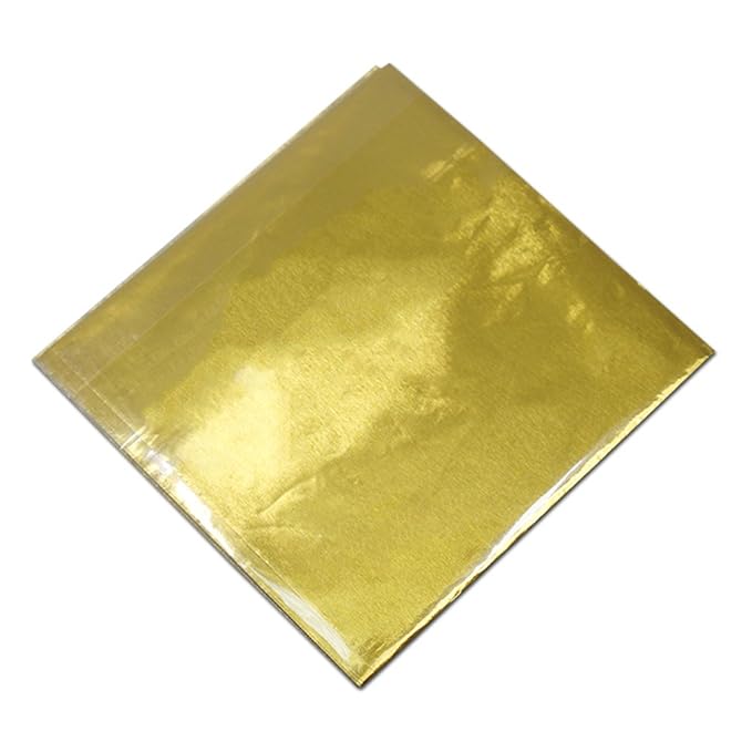 PABCK 500 Pcs 5 Colors Chocolate Wrappers Aluminium Foil Paper Wrapping Papers Square Sweets Lolly Paper Food Candy Tin Foil Wrapper for Candy Packaging Decoration (4x4 inches)