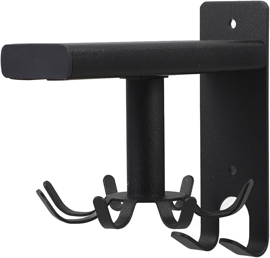 GLEAVI Wall Mounted Rotatable Kitchen Utensil Hook Rack with 8 Black Hooks, 360° Swivel Cooking Utensil Organizer for Kitchen Storage and Hanging