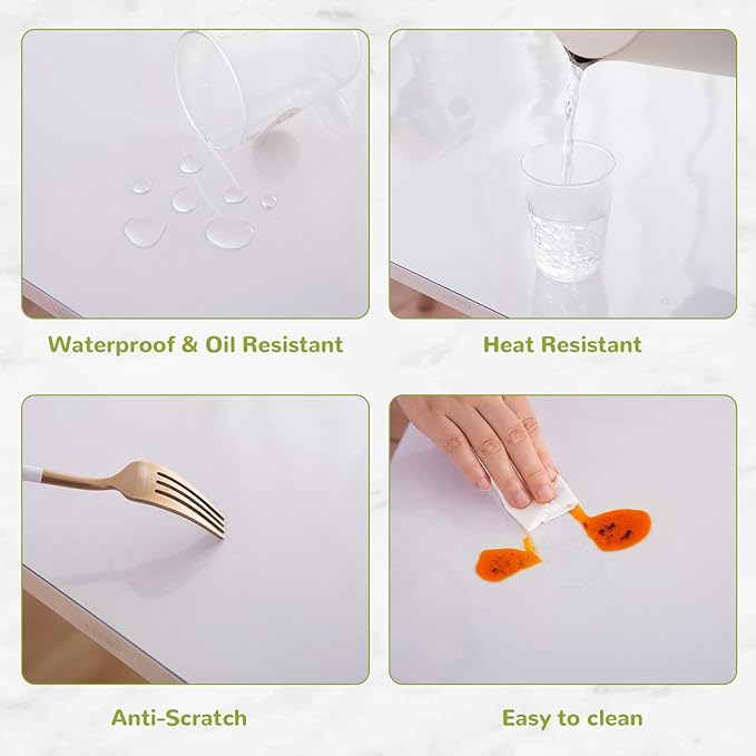 14 x 24 Inch Clear Table Cover Protector, Clear Desk Mat, Table Protector, 1.5mm Plastic Table Cover, Vinyl Table Protector, Mats on Top of Desks