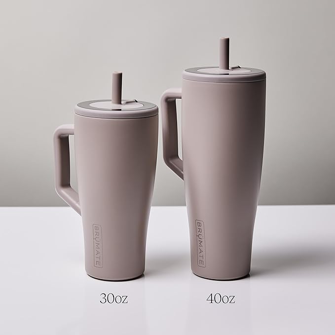 BrüMate Era 30 oz Tumbler with Handle and Straw | 100% Leakproof Insulated Water Bottle Tumbler with Lid and Flexible SoftSip Straw | Made of Stainless Steel | Cup Holder Friendly | 30oz (Kiwi)