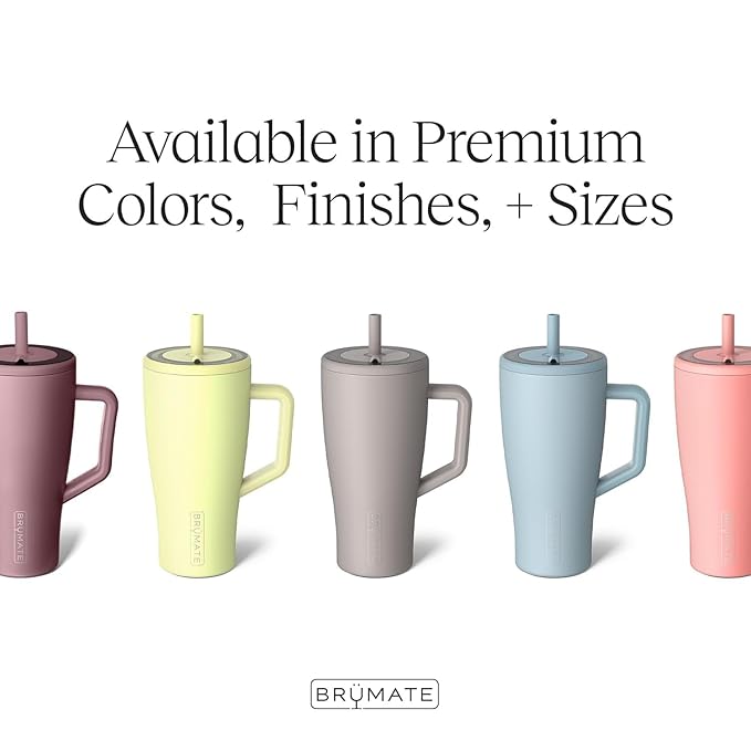 BrüMate Era 30 oz Tumbler with Handle & Straw | 100% Leakproof Insulated Water Bottle Tumbler with Lid & Flexible SoftSip Straw | Made of Stainless Steel | Cup Holder Friendly | 30oz (Java)