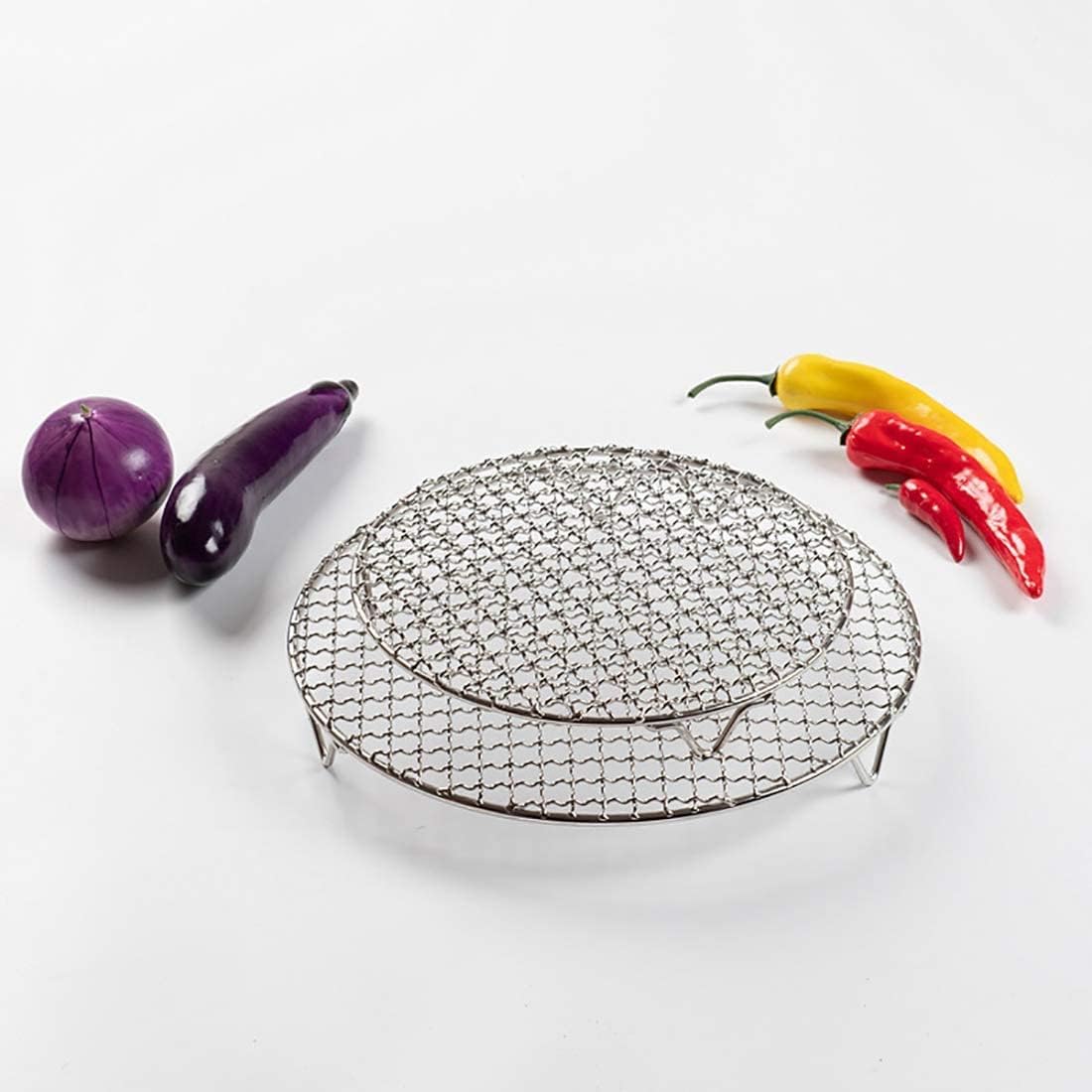 Versatile Round 304 Stainless Steel Cooling Rack Baking,Heat Resistant Rust Proof Sturdy Durable Dia 7"