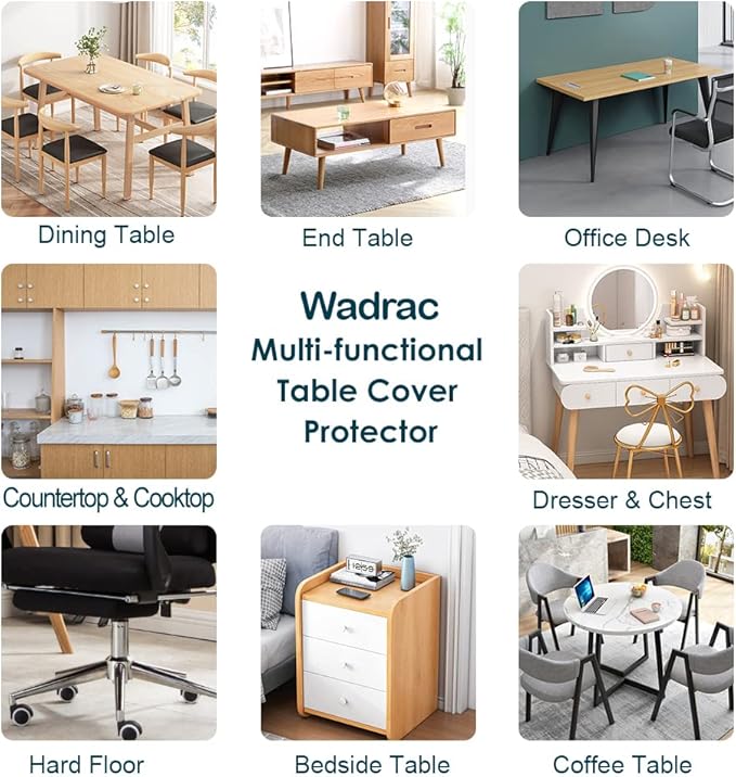 42x70 Inch Table Protector Clear for Dining Room Coffee Work Computer Laptop Table Cover Mat Protector PVC Plastic Tablecloths Rug Floor Protection Easy Clean Wipeable Non-Slip Liner Protective Vinyl