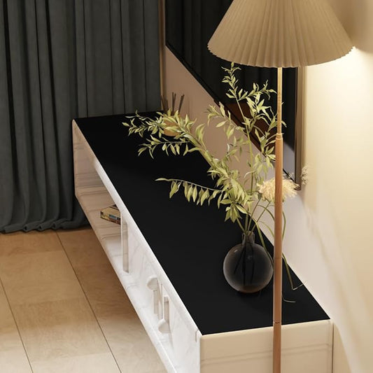 Dresser Topper - 17x84 Inch Waterproof Easy to Clean Can Conceal Flaws Protector The Table Top from Scratches Used for Coffee Table Dresser(Black+Black 17x84)