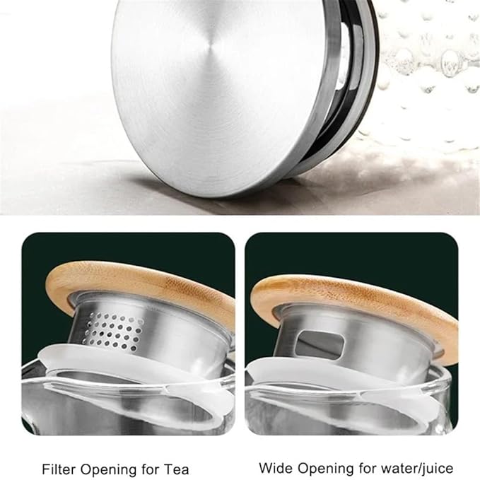 Water Pitcher Glass Water Pitcher with Filter Lid and Pouring Spout Heat Resistant Glass Carafe for Hot Cold Beverages Homemade Ice Tea Bottle Iced Tea Carafe(1L)