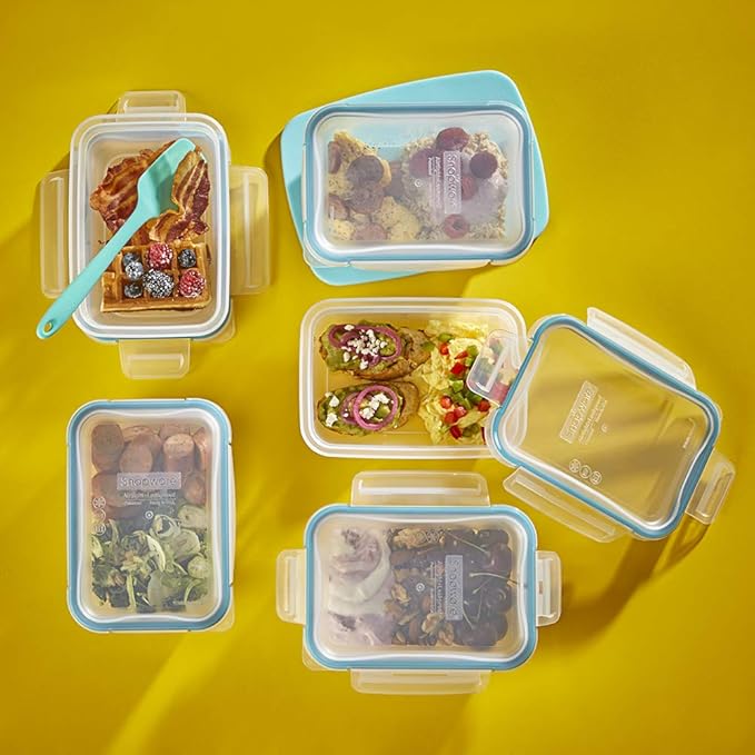 Snapware Total Solutions (3 Cup) Plastic Food Storage Containers Set, Airtight & Leakproof Locking BPA-Free Lids Tupperware, Freezer Dishwasher Microwave Safe (Pack of 10)