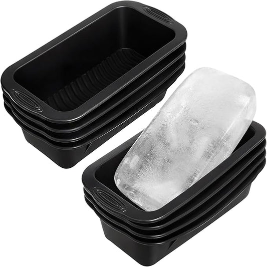 Honeydak 8 Pcs Ice Block Mold 2.4lb Large Ice Cube Molds Reusable Silicone Cold Plunge Bath Accessories for Cold Water Bath or Cooler(Black)