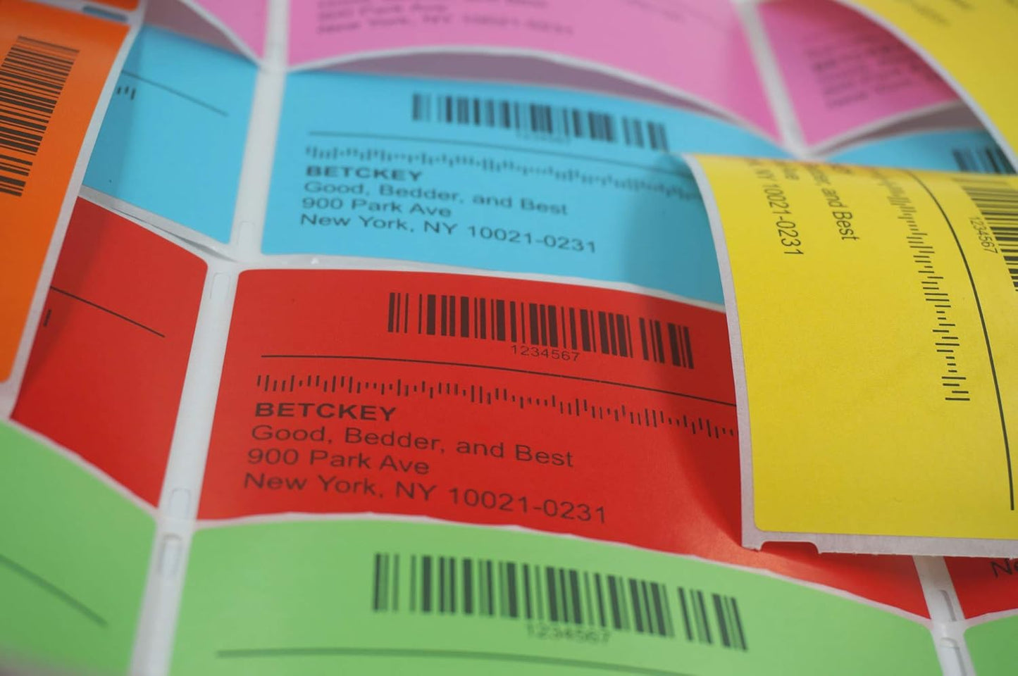 BETCKEY - 1" x 1" Square QR Code Labels Compatible with Zebra & Rollo Label Printer,Premium Adhesive & Perforated[Red, 6 Rolls, 8280 Labels]