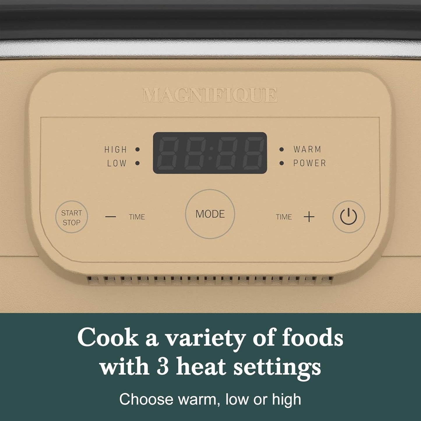 MAGNIFIQUE 6 Quart Programmable Slow Cooker Removable Healthy Nonstick Pot - Small Kitchen Appliance for Family Dinners - Serves 6+ People - Heat Settings: Keep Warm Brown Sugar