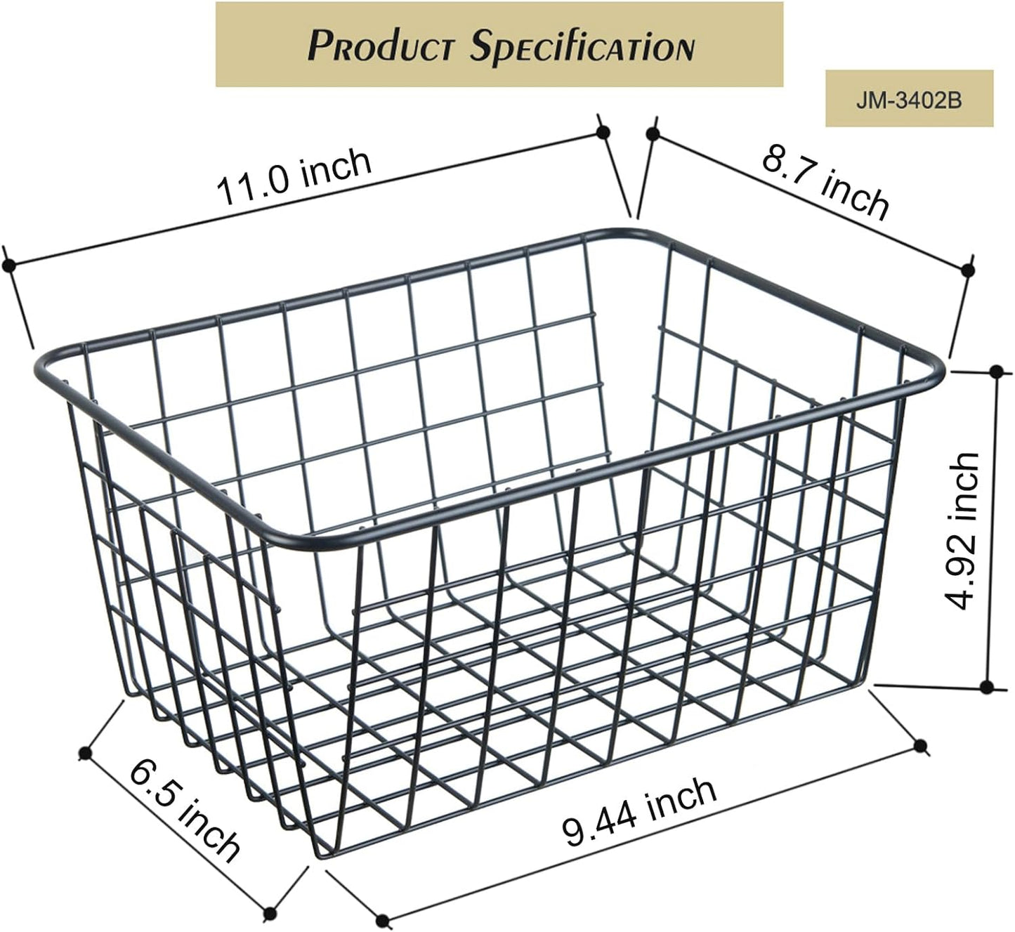 Wire Kitchen Storage Basket 4 Packs,Perfect Pantry Organization Accessories Baskets,Laundry Basket,Countertop Organization,Suitable for Kitchen,Bathroom,Bedroom,Tabletop,Stackable,Chrome