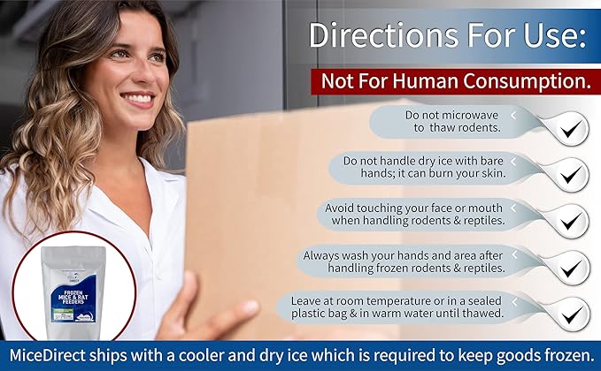 MiceDirect Frozen Mice Combo Pack 100 Fuzzies & 100 Hoppers Frozen Reptile & Snake Food (200 Count)