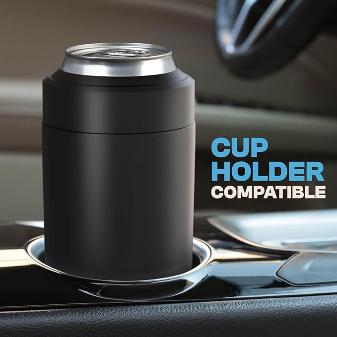 Frost Buddy Universal Buddy Can Cooler - Fits All - For Regular 12 & 16 oz or Slim-Size Bottles - Insulated Double-Walled Stainless Steel (Crimson)