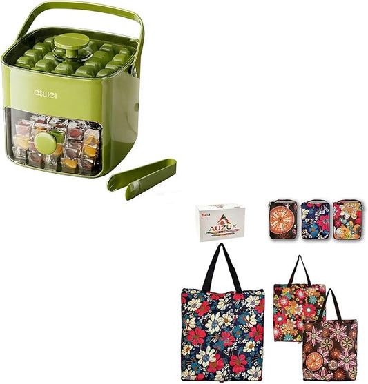 Ice Cube Trays+ Reusable Grocery Bags 3Pack
