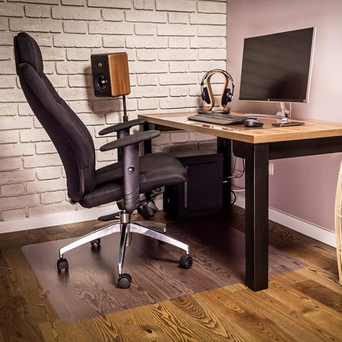 NECAUX Custom 16 x 40 Inch Frosted Desk Cover, 1.5mm Thick Plastic Protector, Vinyl Table Cover for Computer & Writing Desks