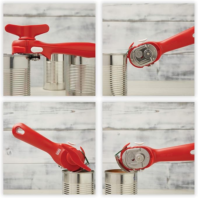Kuhn Rikon Auto Safety LidLifter/Can Opener with Ring Pull, 8 x 2.5 x 2.75 inches, Black