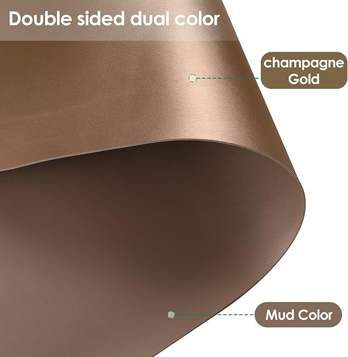 Dining Table Protector Pad for Dining Room Table - Can Be Used On Both Sides Waterproof and Easy to Clean Good Flatness Used for Dining Table(Mud Color+Champagne Gold 54x98)