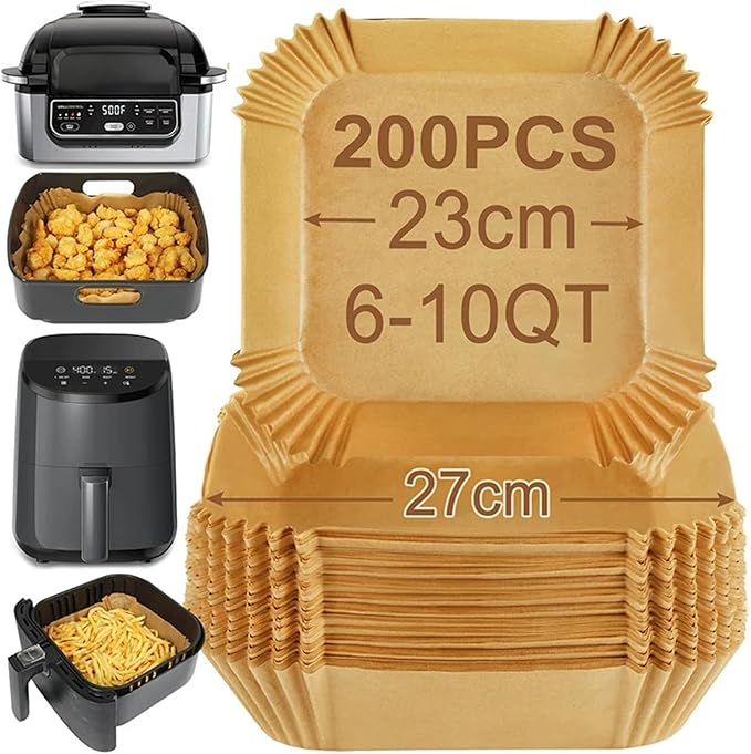 Large Air Fryer Disposable Paper Liners Nonstick 23cm Oven Airfryer Parchment Baking Paper ，Compatible For Ninja，Compatible For COSORI ，Grill Cooking Basket(23cm round,300 Pcs)