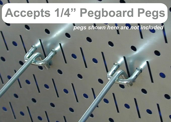 Wall Control Kitchen Pegboard Organizer Pots and Pans Storage Rack Organization Kit with Metallic Silver Pegboard and White Accessories