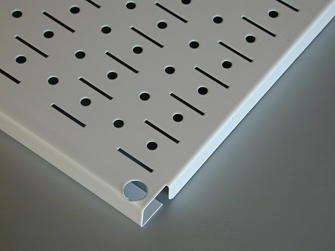 Wall Control Kitchen Pegboard Organizer Pots and Pans Storage Rack Organization Kit with Metallic Silver Pegboard and White Accessories