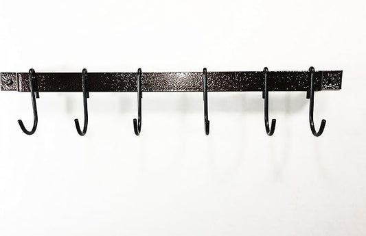 Rogar 18" Hammered Copper Utensil or Utility Bar Rack