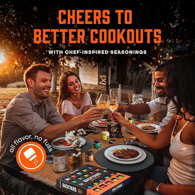 Grilling Spice Set Grill Seasoning Gifts, 20 Unique Spices and Seasonings Jars Gift Set, BBQ Gifts For Men, Dad, Husband, Father, Flavors Like Chili, Cajun, Garlic, Steak, Rub, Herbs, Blend and More