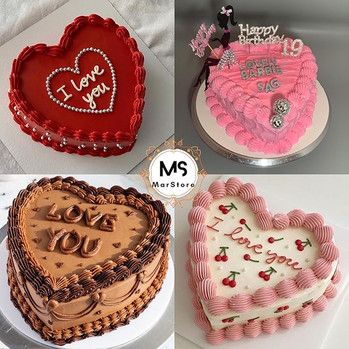 Heart Shaped Cake Pans 8 Inch – 1 PCS Nonstick Silicone Heart Cake Pan for Baking, Oven & Microwave Safe Molds – Durable, Easy-Clean Matte Surface - Grade Novelty Shaped Cake Pans (Pink)