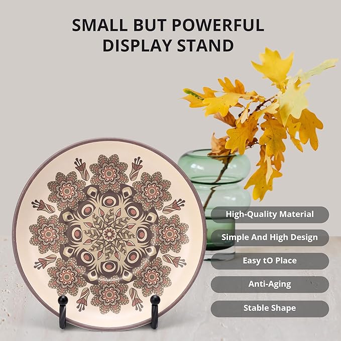 3 Pack 4.5inch YCLYC Picture Stands for Display, Black Metal Plate Stands for Display - Decorative Plate Stand, Plate Holder Display Stand, Picture Frame Stand - Plate Display Stands for Picture Stand