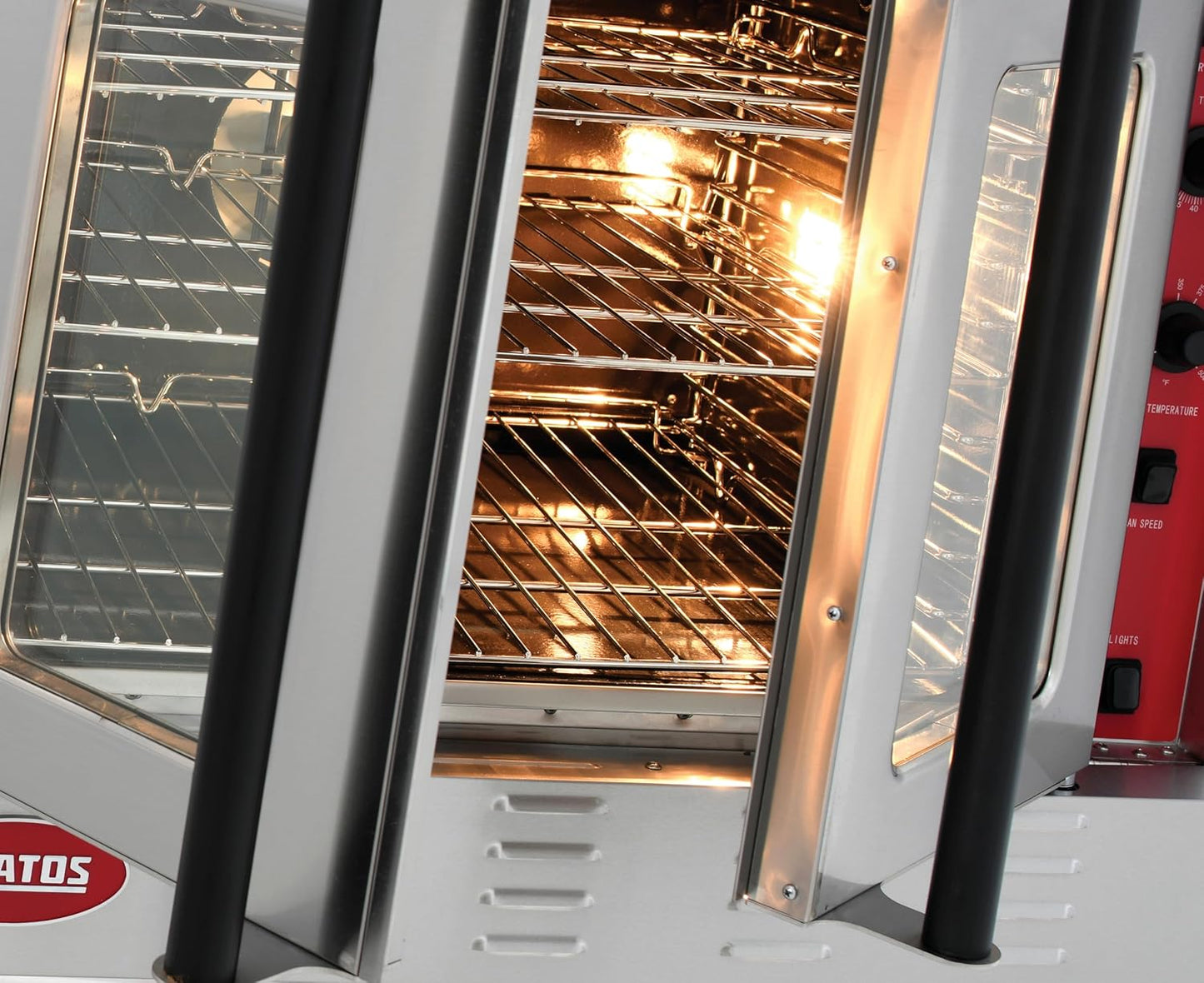 Kratos Commercial Convection Oven, Natural Gas Powered Full Size Single Deck Freestanding Oven, 54,000 BTU, Stainless Steel