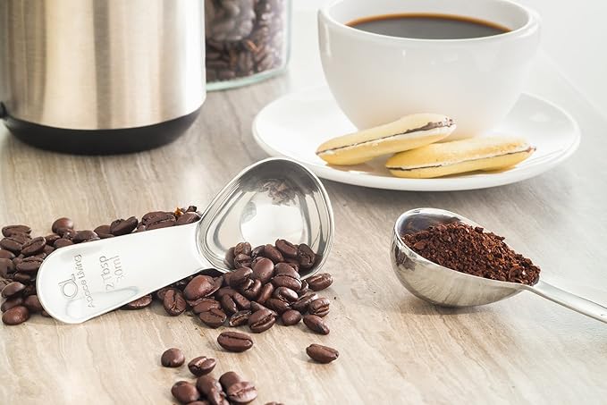 Apace Living Coffee Scoop (Set of 2) - 2 Tablespoon (2 Tbsp / 1/8 Cup / 1 oz) - The Best Stainless Steel Measuring Spoons for Coffee, Tea, and More