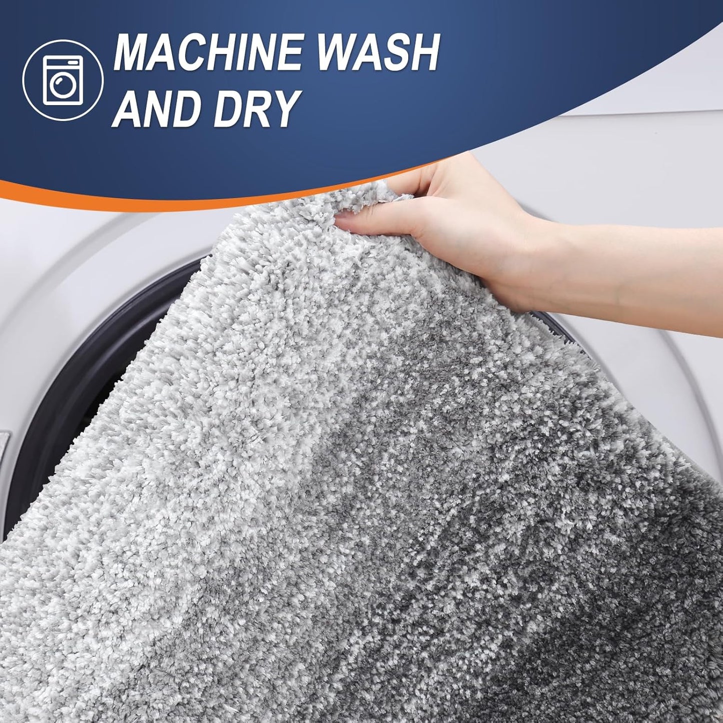 OLANLY Bathroom Rugs Mat 34x21, Extra Soft Absorbent Microfiber Bath Rugs, Rubber Backing, Quick Dry, Machine Washable Bath Mats for Bathroom Floor, Tub and Shower, Home Decor Accessories, Grey