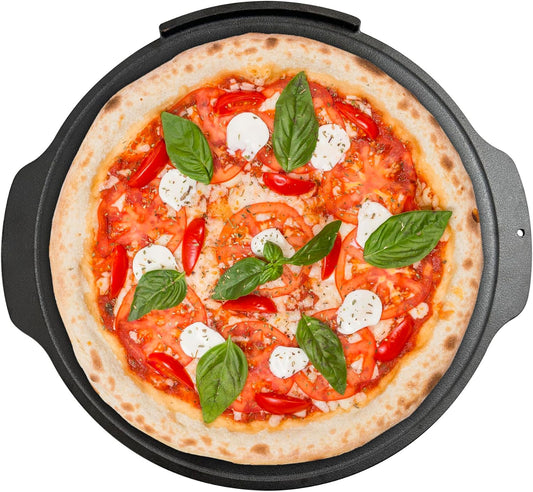 Outset Cast Iron Grill Pizza Pan, 18" Pizza Stone For Oven and Grill
